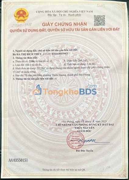 Đất Nền Thủy Nguyên 295m² - Lô Góc 3 Mặt Thoáng, Giá Đầu Tư 1.2 Tỷ