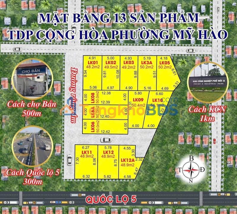 Đất nền TDP Cộng Hòa, Mỹ Hào: Sổ đỏ trao tay, giá từ 2.x tỷ, tặng 30 Triệu