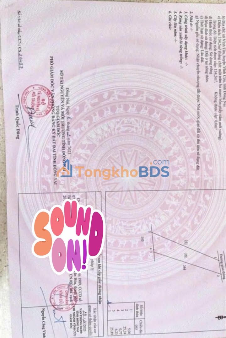 Đất Vĩnh Cửu 134m² Sổ Riêng Thổ Cư - Giá Tốt Gần Chợ, Trường