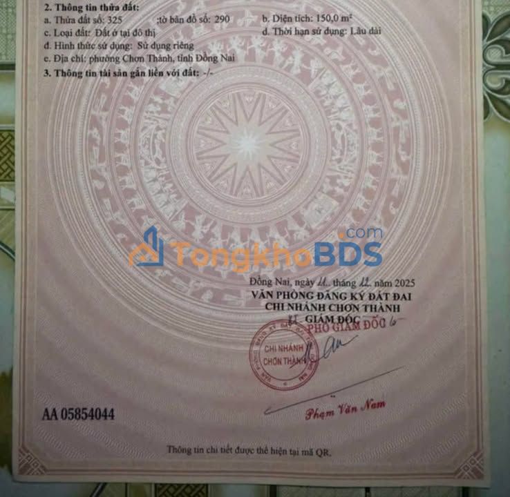 Đất nền 150m² mặt tiền Đường T20, TX Đồng Xoài - Sổ hồng sẵn, giá đầu tư!