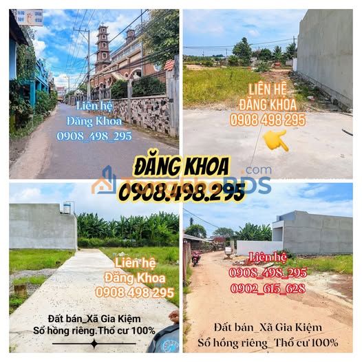 Bán đất thổ cư Gia Kiệm 103m² - Sổ hồng riêng, giá 390 triệu