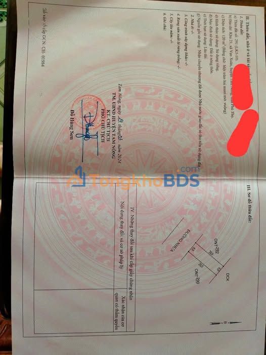 Đất nền Tam Nông 120m² giá 2.1 tỷ - Đất thổ cư 100%