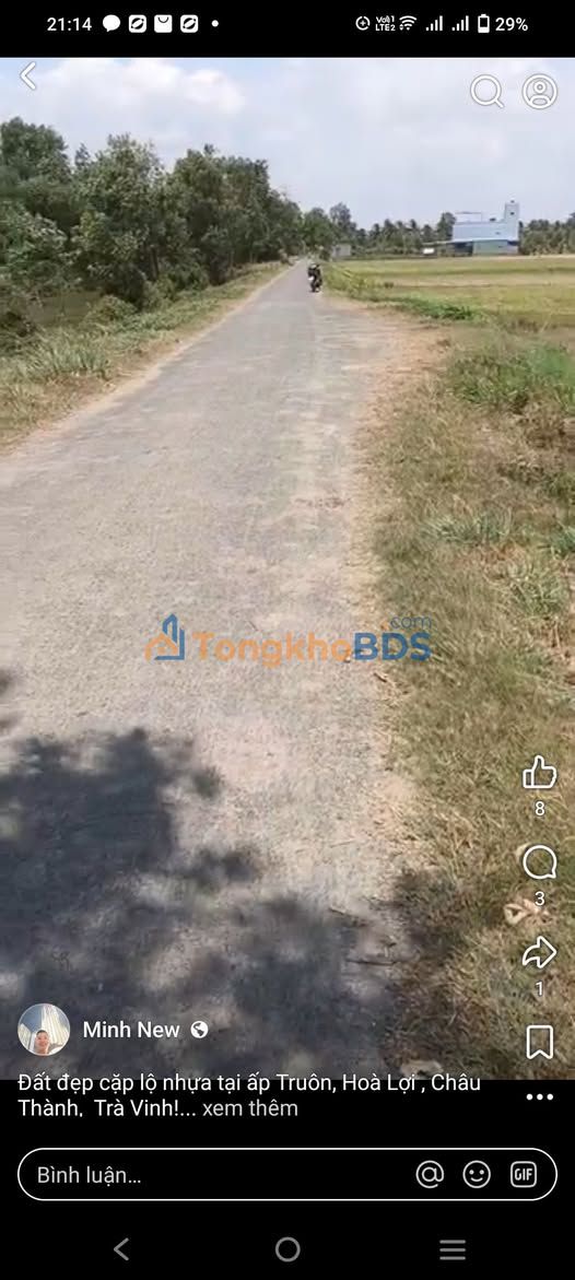 Bán Gấp Đất Vườn 3448m² Lộ Nhựa Xã Hòa Lợi, Châu Thành, Trà Vinh - Giá Đầu Tư