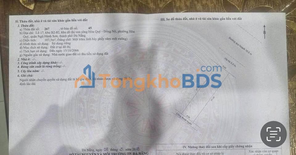 Đất Nền Nam Hoà Xuân B2.82 – Lô 17 Đường Tô Hoài 110m² - Giá Tốt