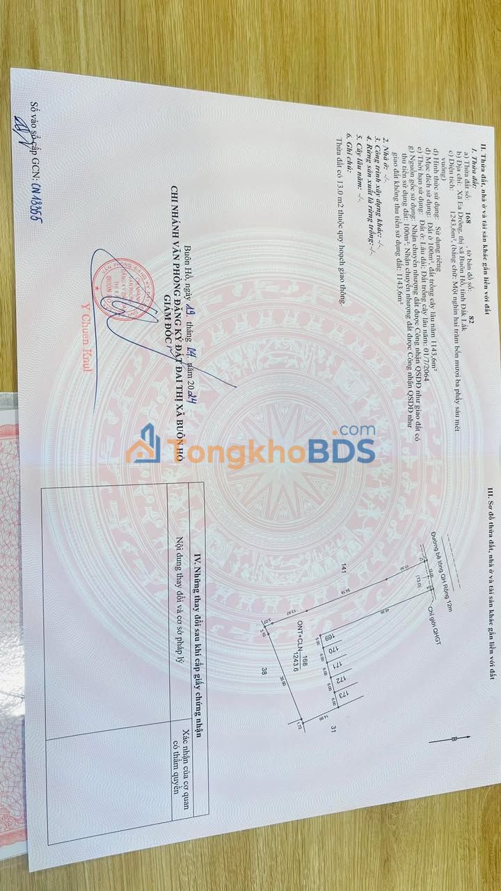 Bán gấp đất nền 840m² Xã Ea Drong, Buôn Hồ - Giá cực sốc