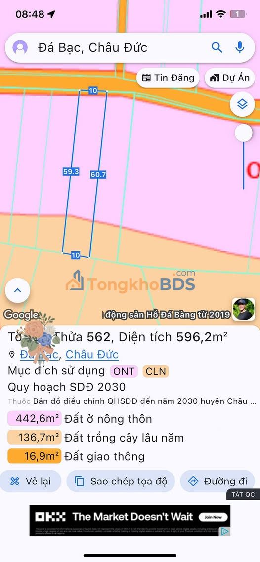 Bán Đất Nền 596m² Xã Nghĩa Thành, Châu Đức - Sổ Đỏ Sẵn Sàng