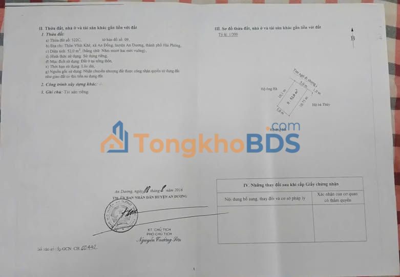 Đất nền 50m² An Đồng, Hải Phòng - Sổ đỏ sẵn, giá 1.55 tỷ