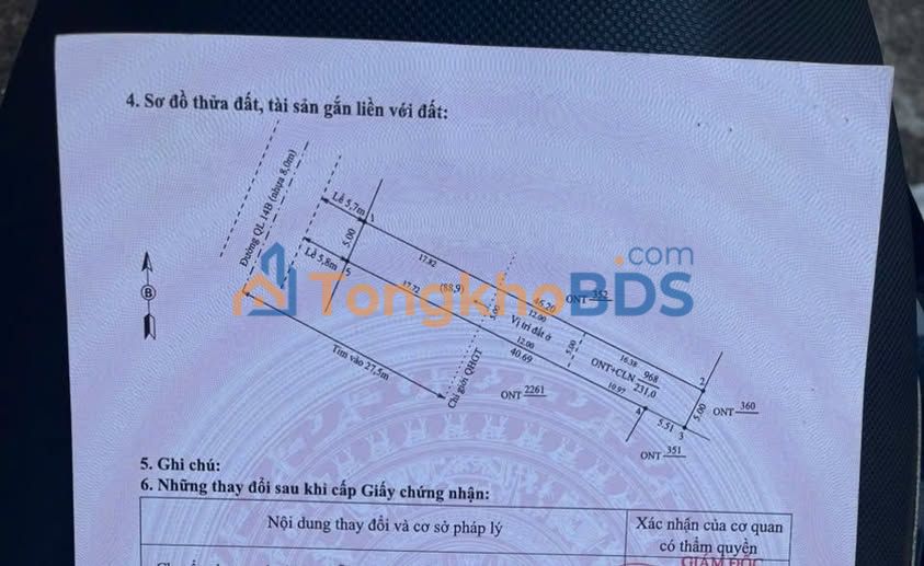 Bán đất Mặt tiền QL 14B Đà Nẵng 231m² - Giá 2 Tỷ, Sẵn Sổ Hồng