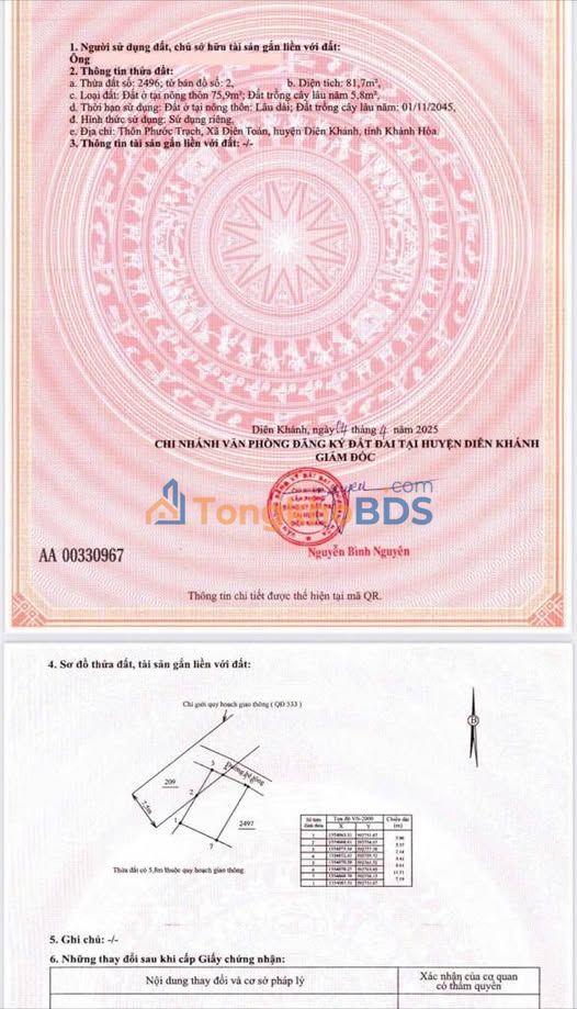 Đất Nền Phước Trạch, Diên Toàn 76m² - Sổ Đỏ Thổ Cư, Giá 1.23 Tỷ