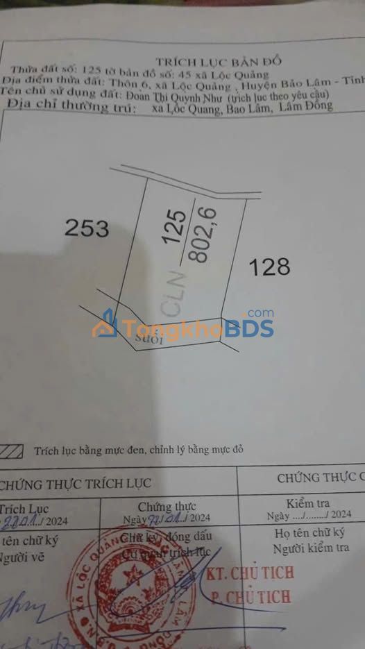 Đất Vườn Lộc Quảng, Bảo Lâm - 802m² Sẵn Sổ, Ôm Suối, Giá Tốt Đầu Tư