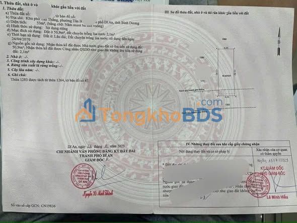 Bán Đất Dĩ An 53m² - Sổ Hồng Riêng, Hẻm Xe Tải, Gần Chợ Đêm