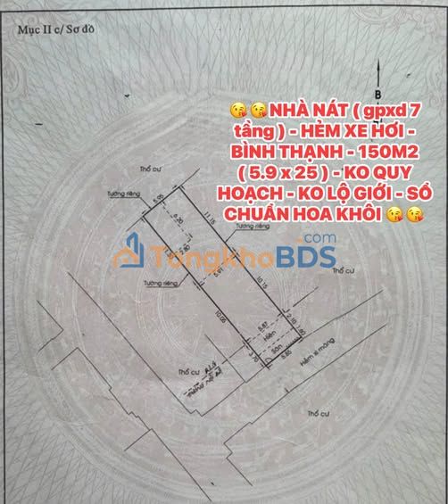 Bán Nhà Nát 150m² Hẻm Xe Hơi Tân Phú - GPXD 7 Tầng Sẵn Sàng Xây Dựng