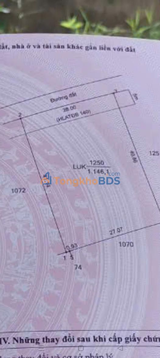 Bán Đất 1120m² Mặt Tiền Đường Xe Hơi, P. An Tây, Bến Cát - 1.7 Tỷ