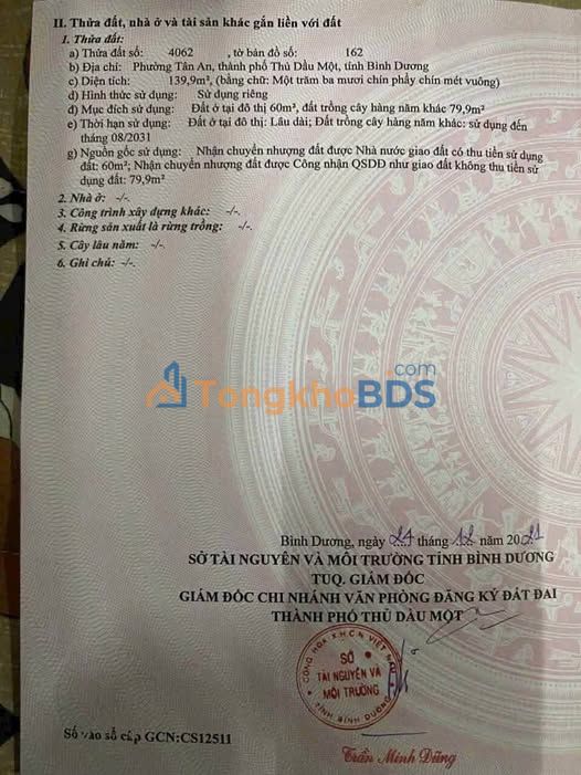 Bán đất thổ cư 140m² Tân An, TDM - Đường ô tô, dân cư sầm uất