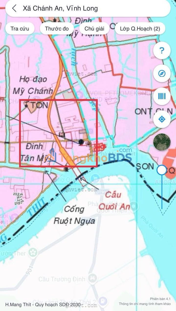 Bán Đất Vĩnh Long 2500m² Vuông Vắn, Giá 1.1 Tỷ Tại Cái Nhum