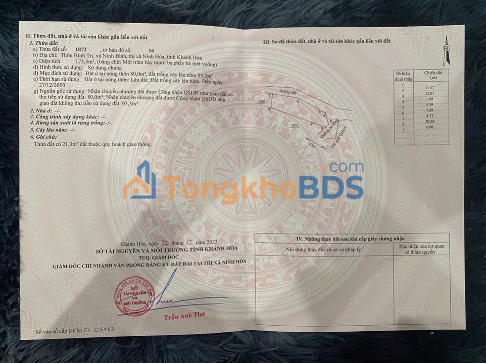 Đất Nền Ninh Hòa - 173m² 2 Mặt Tiền, Giá Tốt