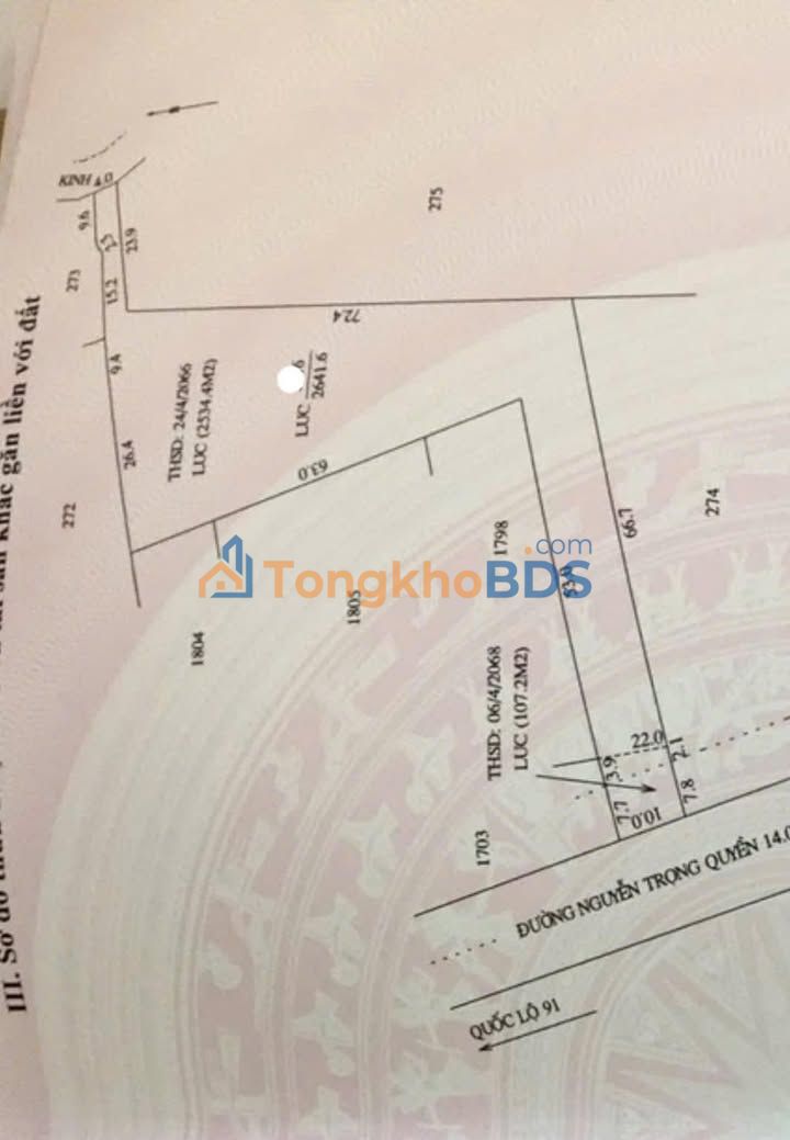 Bán Đất Mặt Tiền Nguyễn Trọng Quyền, Cần Thơ - 2641.6m² - Giá Đầu Tư 2.5 Triệu/m²