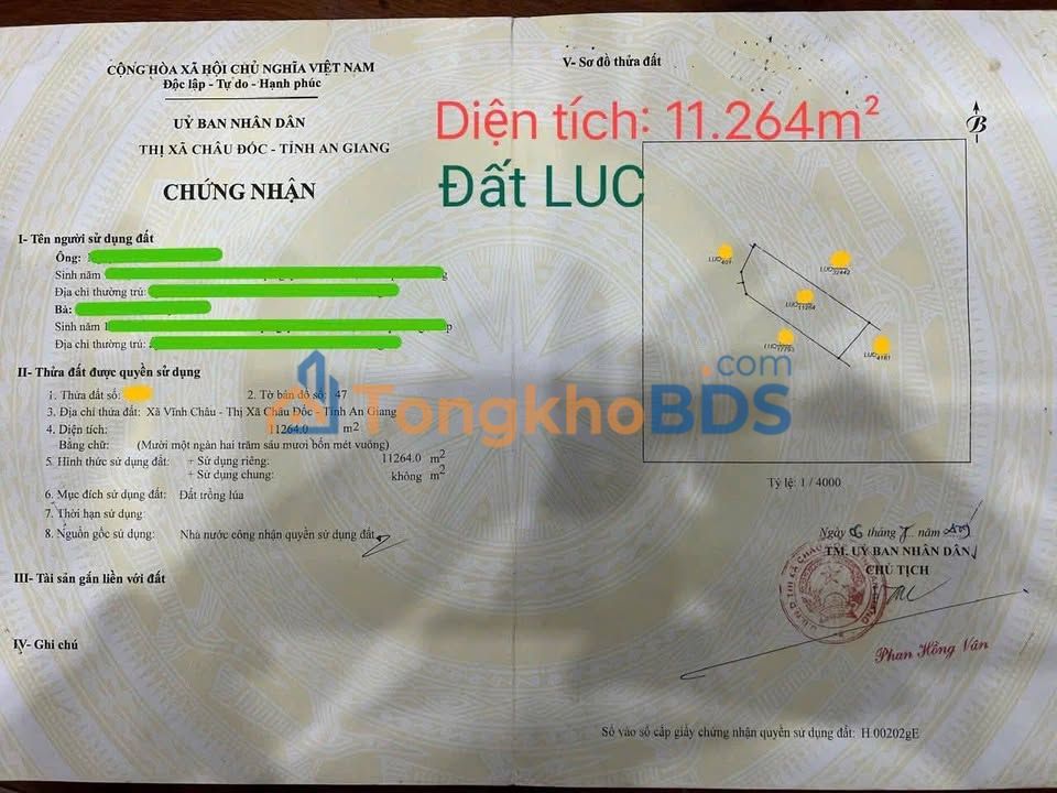 Bán Gấp 4ha Đất Vườn An Giang - Giá Tốt 107.8 Tỷ