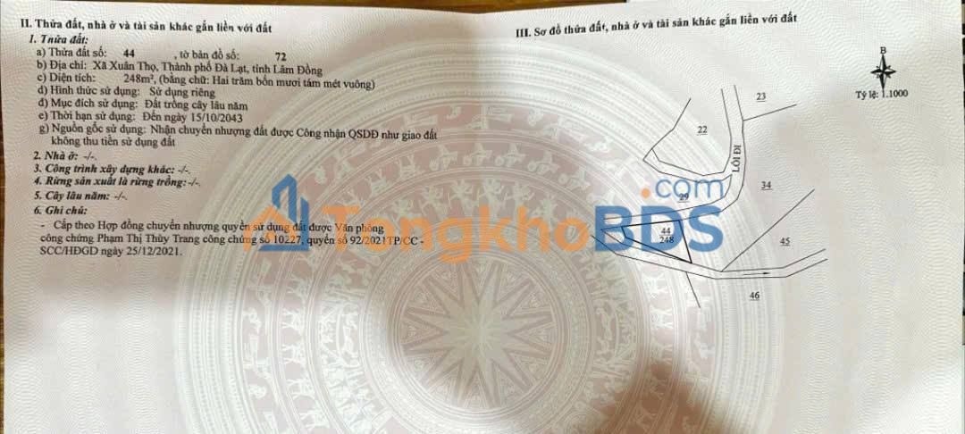 Đất Nền Đà Lạt 248m² Sổ Hồng Riêng - View Suối Thích Hợp Đầu Tư