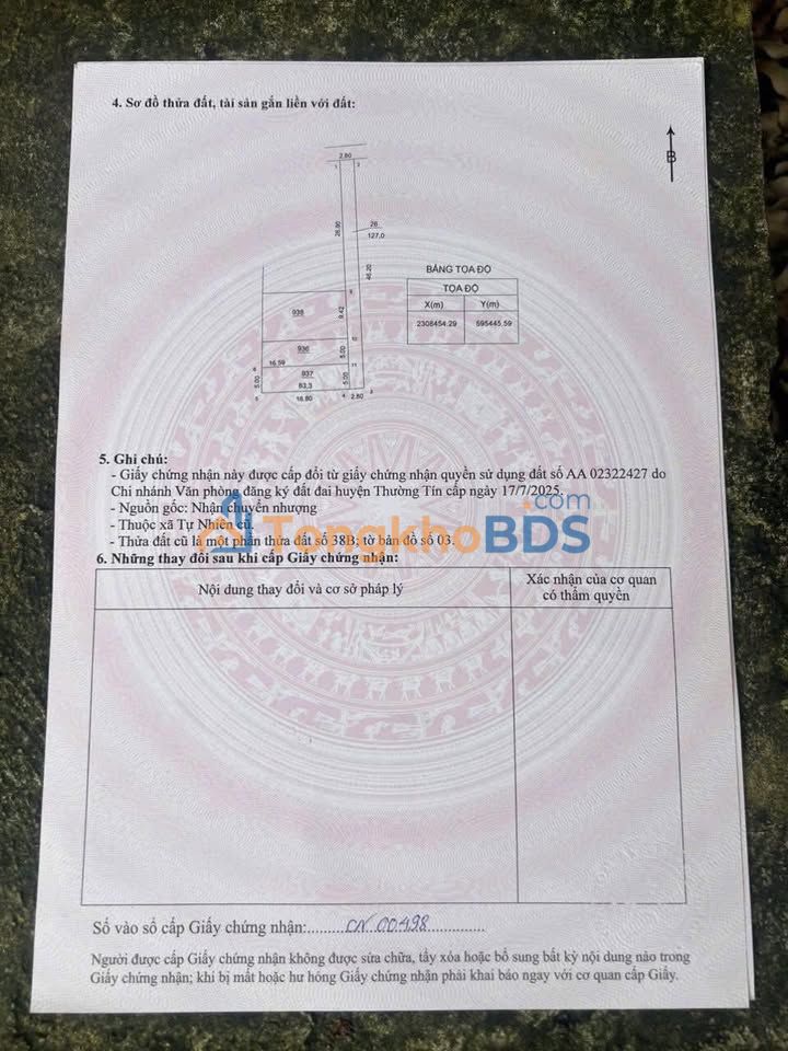 Đất nền Xã Tự Nhiên 83.3m² giá thỏa thuận - Đường to ô tô