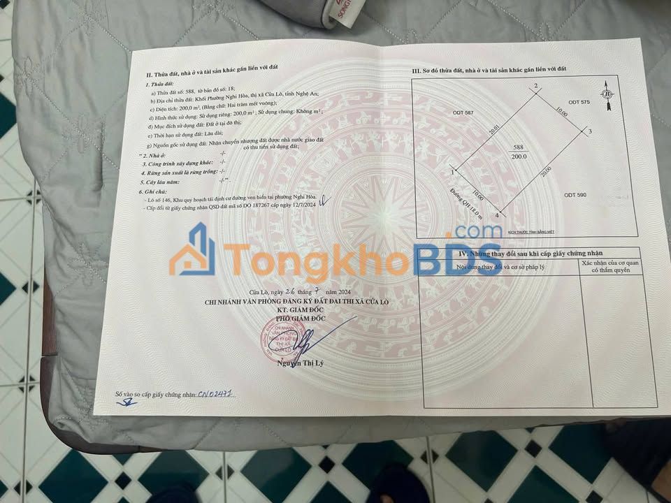 Đất Tái Định Cư Nghi Hòa - Cửa Lò 200m² Sổ Đỏ Giá Tốt