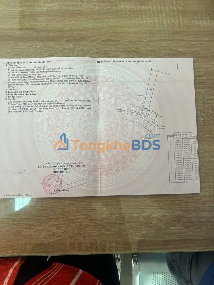 Đất Cần Giờ 1000m² mặt tiền Lý Nhơn - Sổ TC, giá 11 tỷ