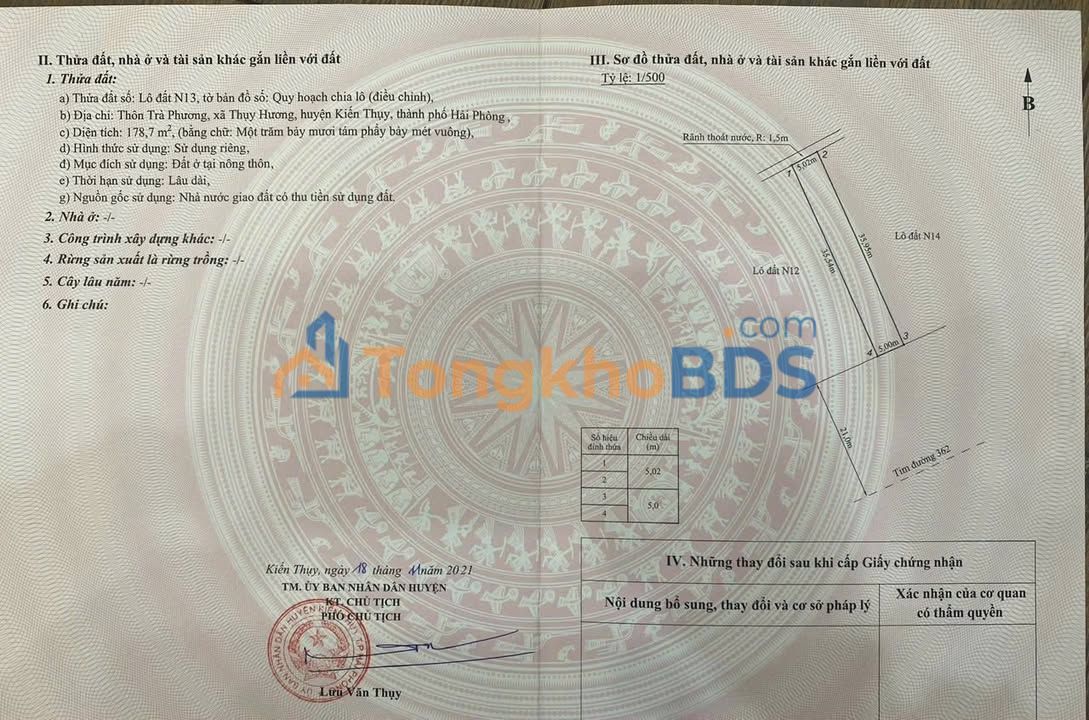 Bán Đất Đấu Giá Thụy Hương - Kiến Thụy (178.7m²) - Vị Trí Kinh Doanh Đắc Địa