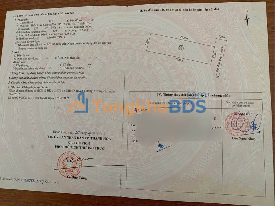 Đất Nền Quảng Phú, Thanh Hóa - 125m² Sẵn Sổ, Giá Tốt Đầu Tư