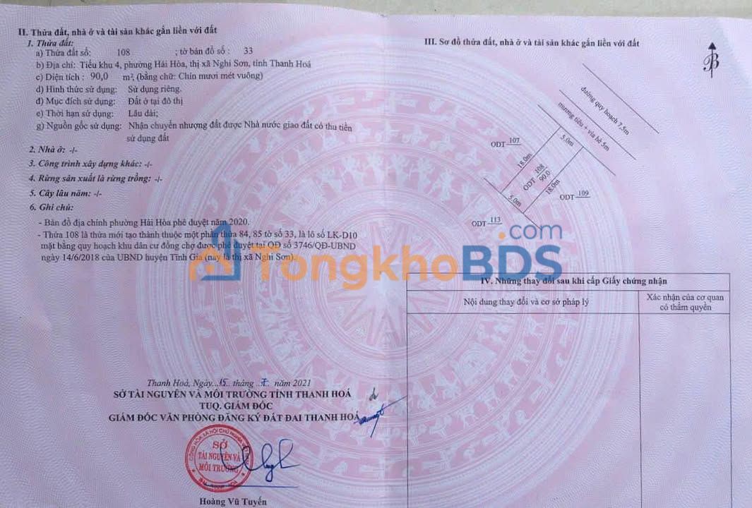 Đất nền Hải Hòa Nghi Sơn 90m² giá thỏa thuận - Chính chủ bán