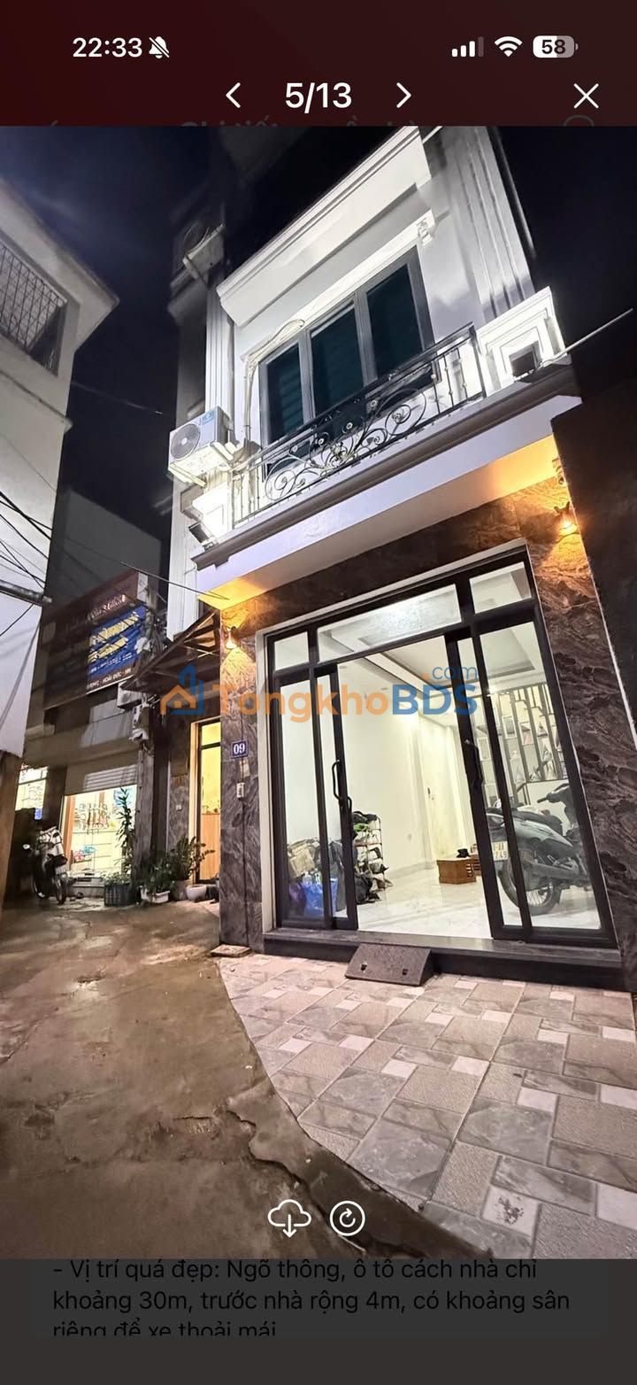 Cho thuê nhà 4 tầng full nội thất, ô tô 30m, Hoài Đức - 10 triệu/tháng