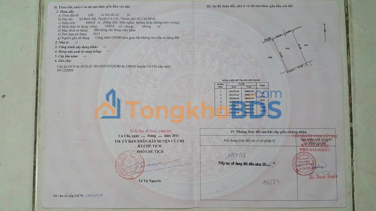 Bán Đất Mặt Tiền 1000m² - Vị Trí Vàng Quận Tân Bình, TP.HCM - Giá 4 Tỷ