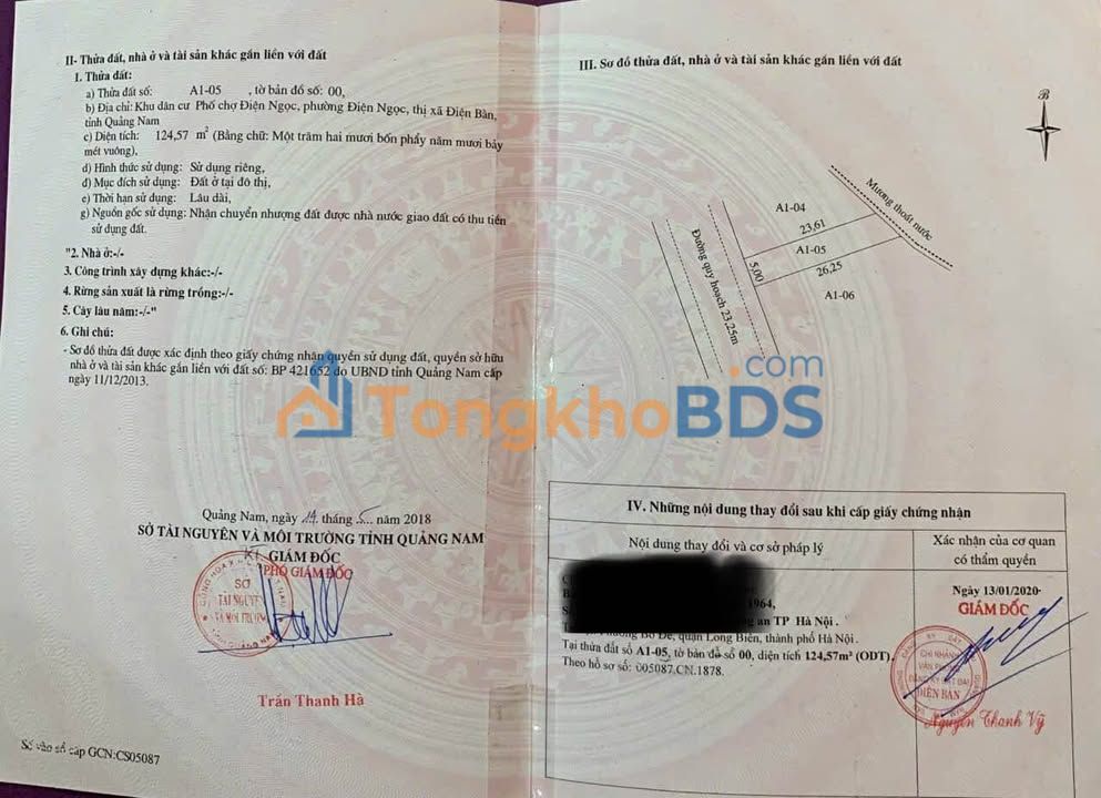 Đất Mặt Tiền Chợ Điện Ngọc 124.57m² - Kinh Doanh Sầm Uất, Giá 5 Tỷ