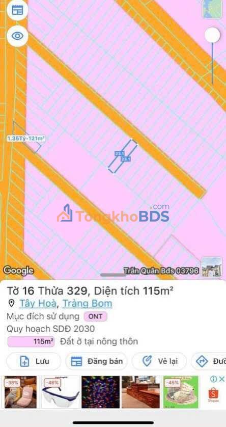 Đất Củ Chi 115m² full thổ cư, gần KCN Bàu Xéo - Giá 9xx triệu