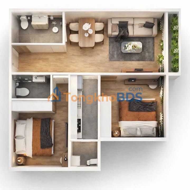 Căn hộ 58m² Quy Nhơn - Sổ hồng riêng 773 triệu - View nội khu thoáng đãng