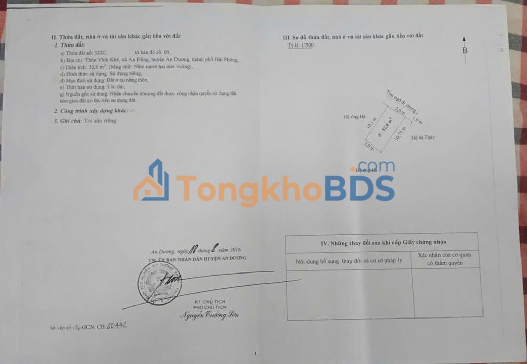 Bán Đất 52m² Hải Phòng - Sổ Đỏ Chính Chủ, Ngõ Ô Tô Tận Nơi