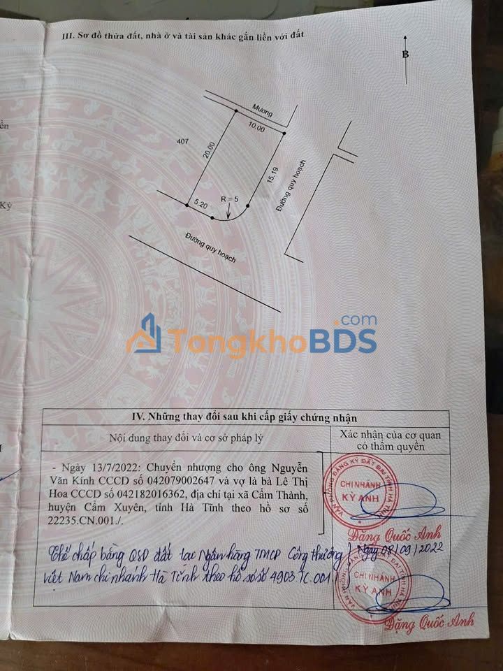 Đất Lô Góc Kinh Doanh Mặt Tiền QL1A, Kỳ Tiến, Hà Tĩnh - 200m² Giá 1.x Tỷ