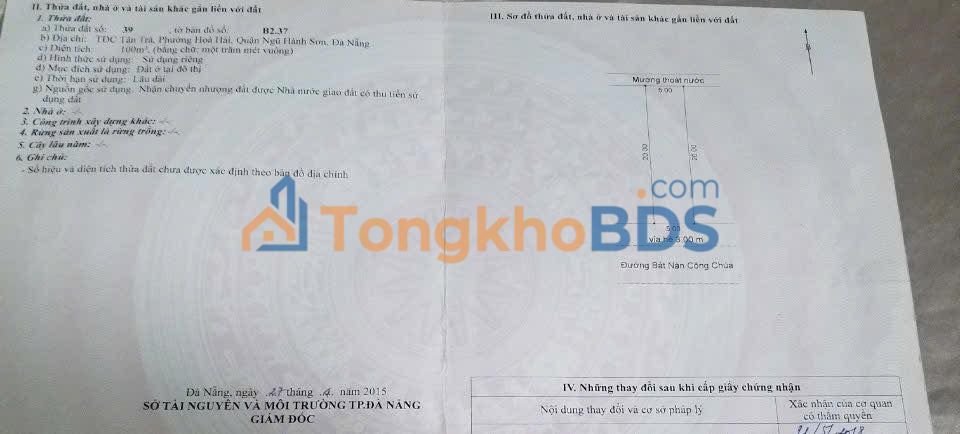 Bán Đất Vàng MT Bát Nàn Công Chúa, Đà Nẵng - 100m², Sổ Đỏ - 4.35 Tỷ