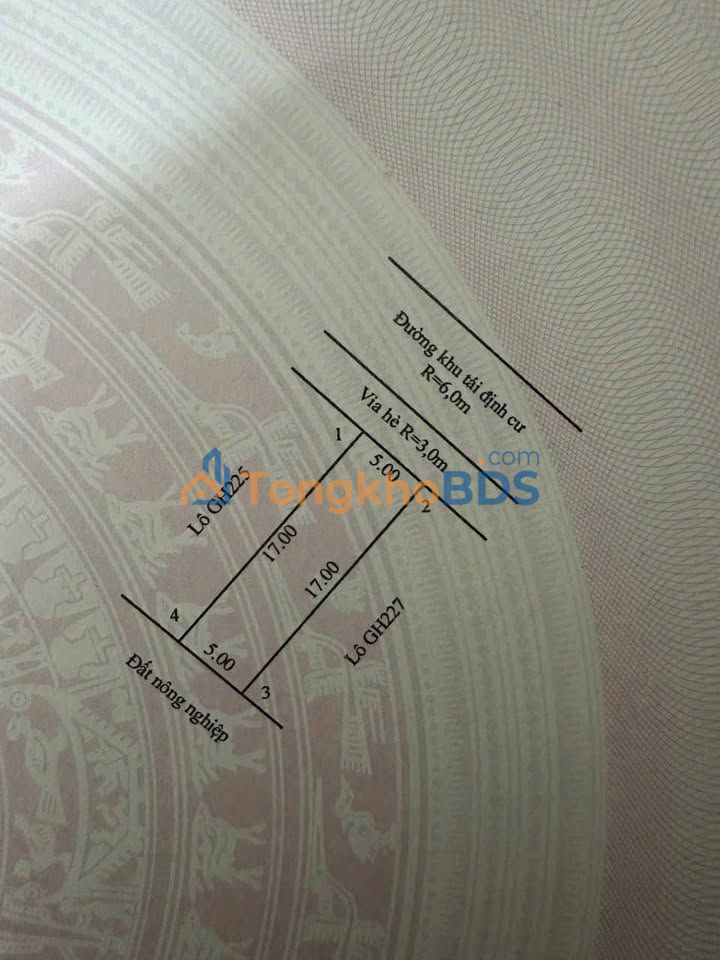 Bán đất tái định cư Tân Viên 85m² - Sổ đỏ sẵn sàng giao dịch