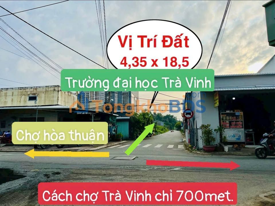 Bán Nền Đất Mặt Tiền Trà Vinh 80.5m² - Giá 950 Triệu, Sổ Hồng Thổ Cư