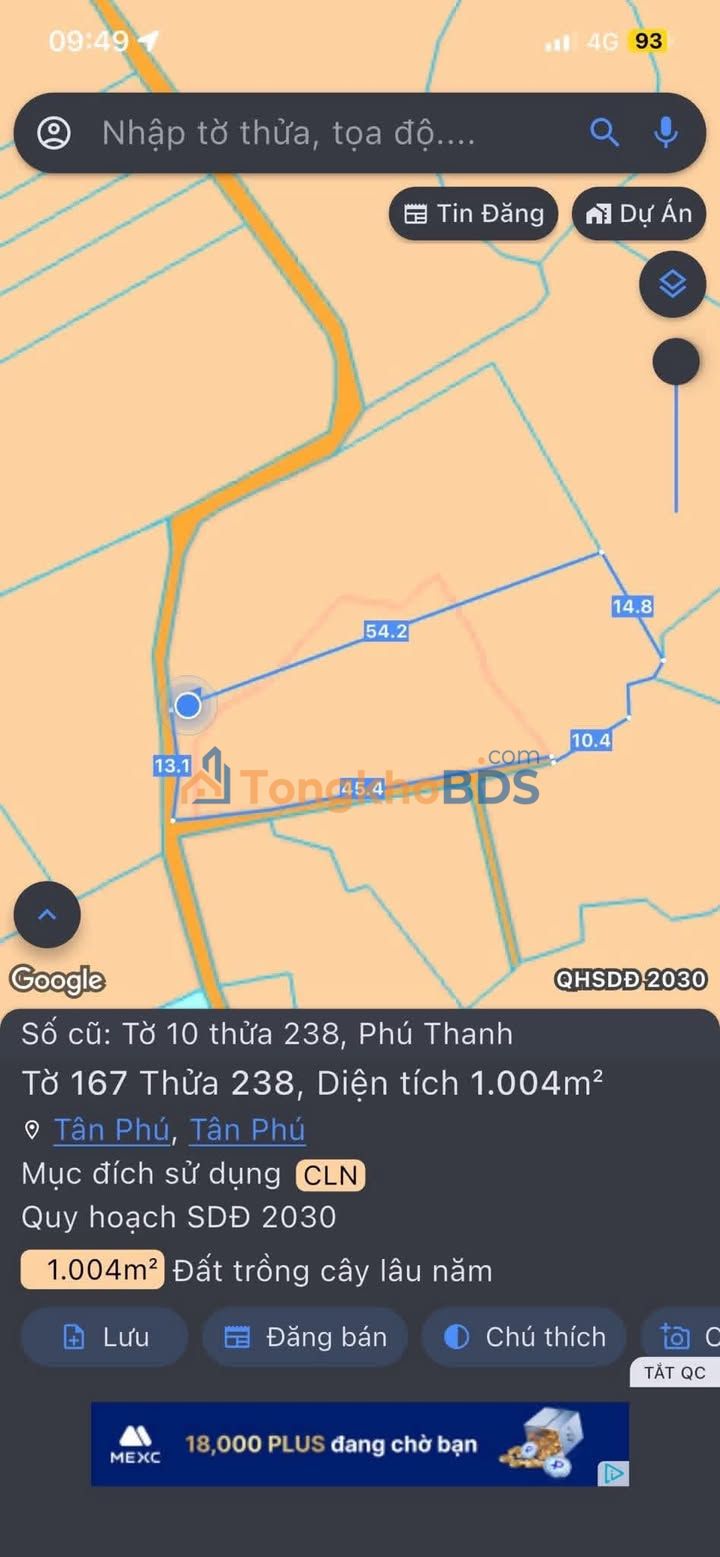 Đất Nền Đồng Nai 1000m² Mặt Tiền Đường Bê Tông Giá 900 Triệu