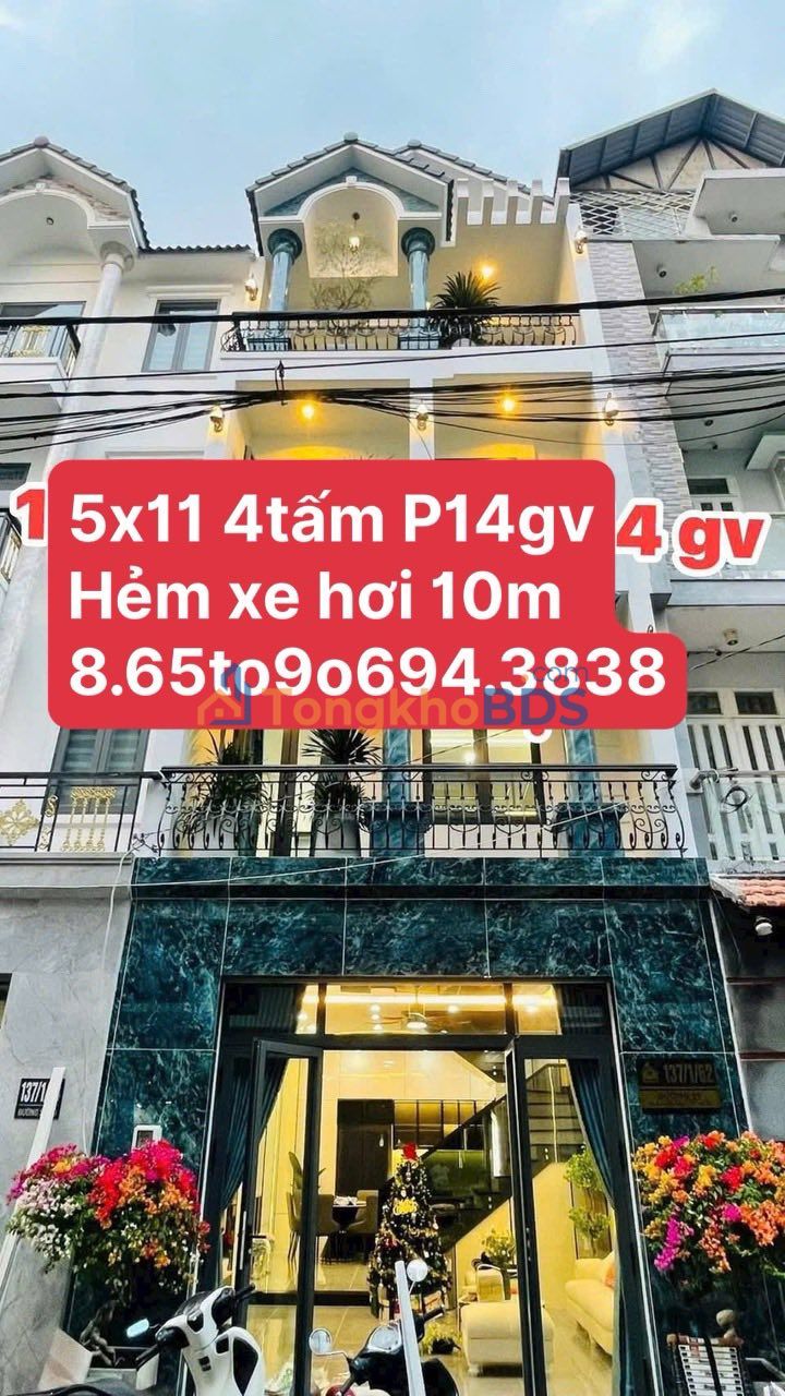Nhà Gò Vấp Hẻm Xe Hơi 10m, 52m², 4PN, Full Nội Thất Cao Cấp