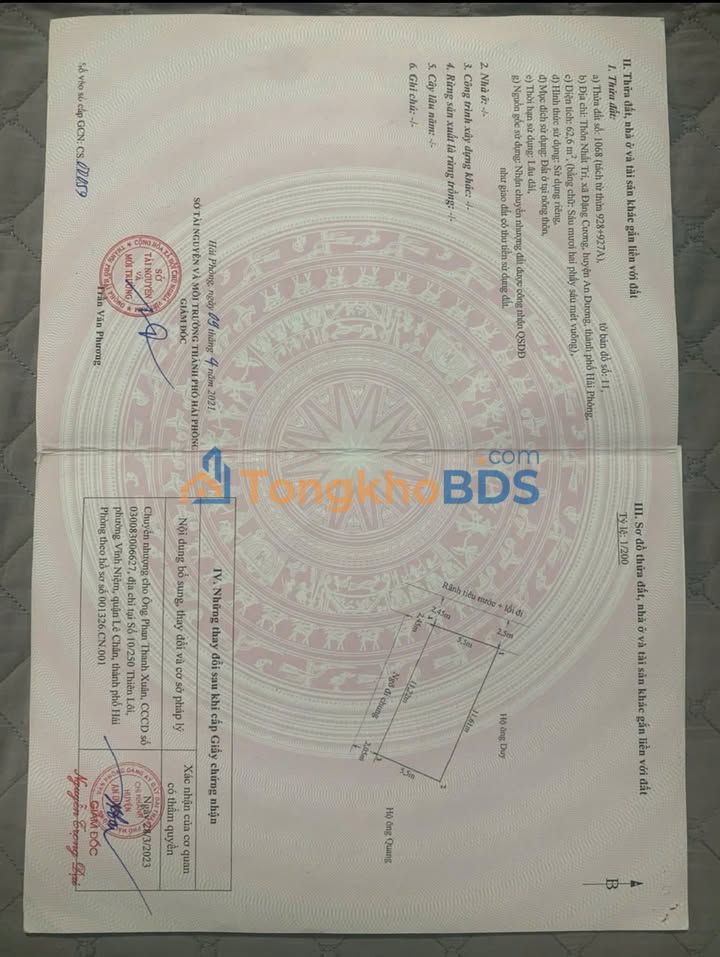 Đất Đặng Cương An Dương 62,2m² 1.3 tỷ - Ô tô vào đất