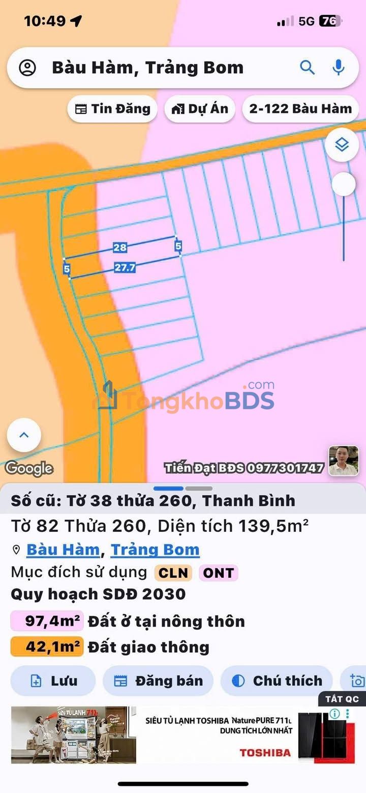 Đất nền Trảng Bom 140m² sổ riêng - Giá chỉ 5xx triệu