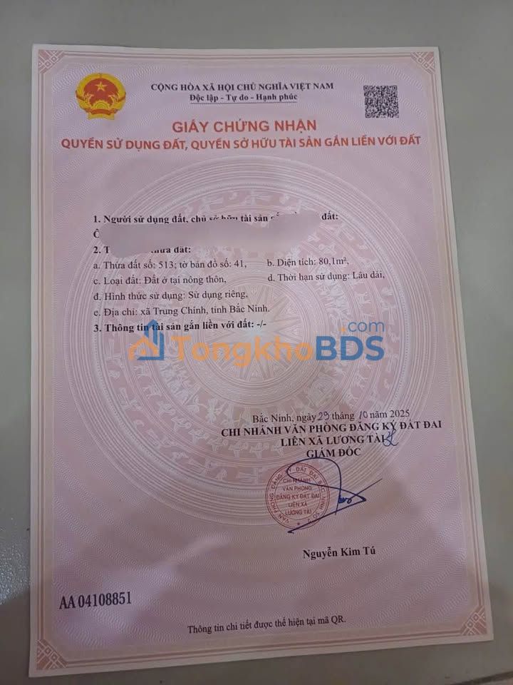 Đất Nền Lương Tài 80m² - Mặt Tiền 5m - Tiềm Năng Sinh Lời Cao