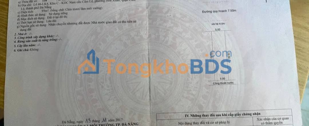 Đất nền Hòa Xuân 95m² - Hướng Bắc, Cẩm Lệ - Đầu tư sinh lời