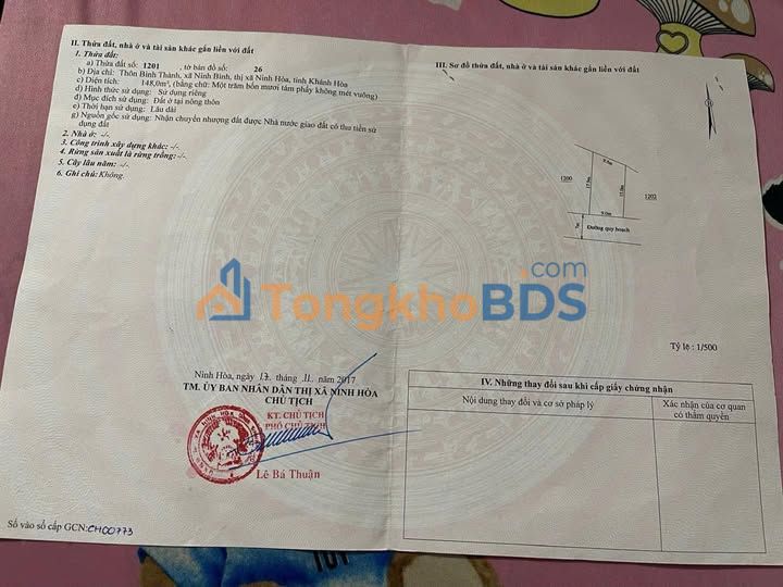 Đất Nền Ninh Hòa 148m² Sổ Hồng Sẵn - Giá Đầu Tư 1.65 Tỷ