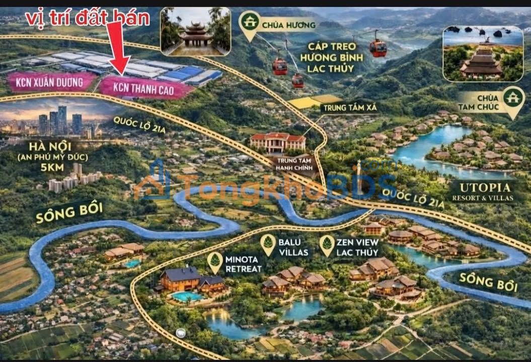 Đất nền 100m² full thổ cư Lương Sơn, Hòa Bình - Sổ hồng sẵn sang tên