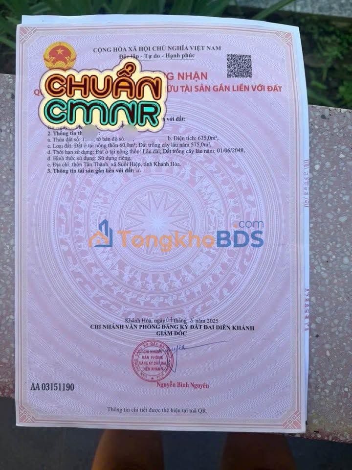Đất Nền 635m² Suối Tiên, Khánh Hòa - Sổ Đỏ Thổ Cư 300m² - Giá Đầu Tư