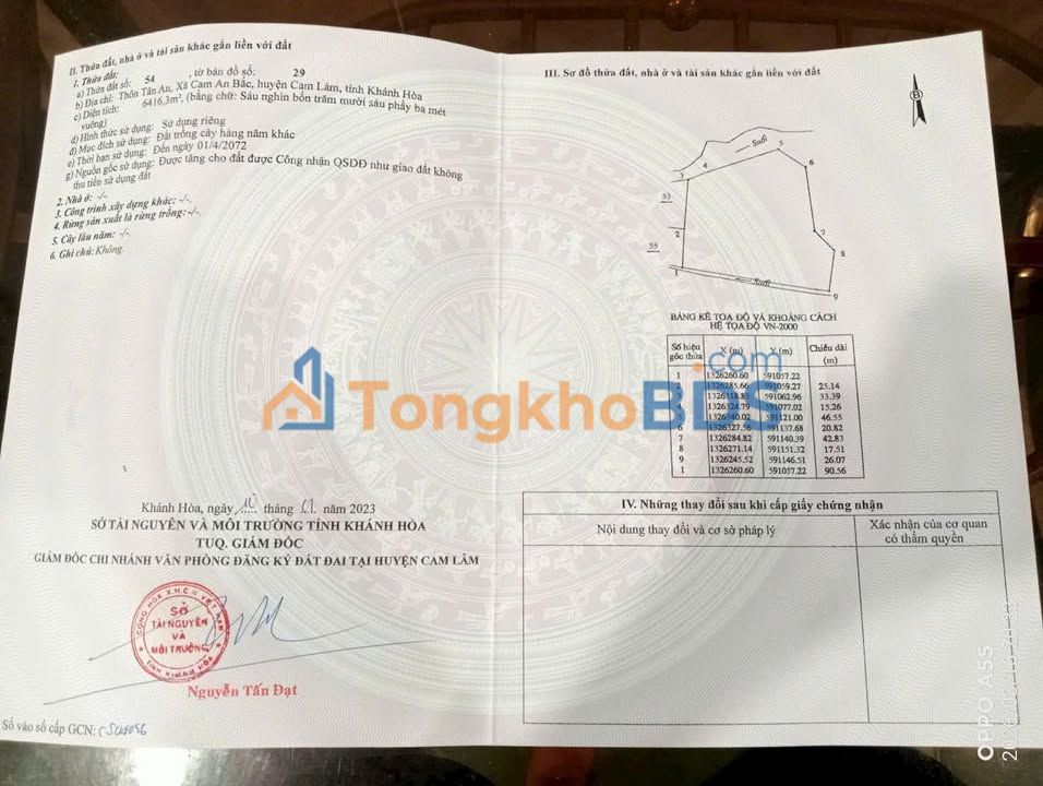 Đất Sào Cam An Bắc, Cam Lâm - 6.4ha Giá Tốt Đầu Tư