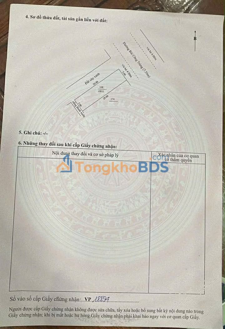 Bán đất Bùi Công Trừng 100m² giá 7.5 tỷ - Sổ đỏ sẵn sàng giao dịch